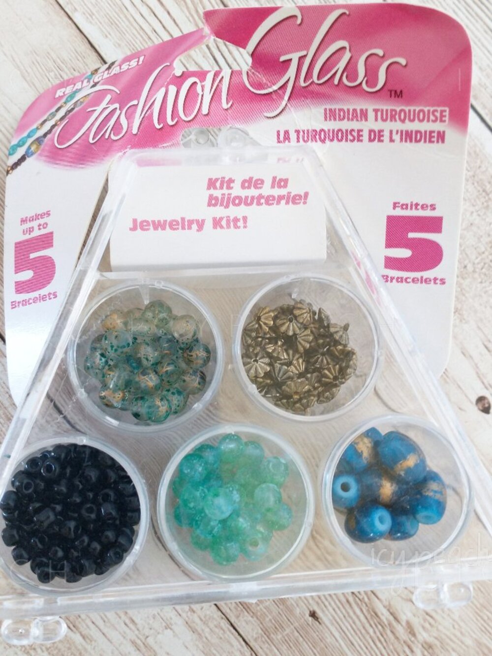 Cousin Fashion Glass Jewelry Kit Indian Turquoise 5 Bracelet Jewelry Supplies